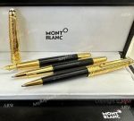 2023 NEW! Replica Mont blanc Meisterstuck Around The World in 80 Days Classique Pen Gold and Black